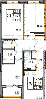 Планировка квартиры в ЖК Univer City (Универ Сити)
