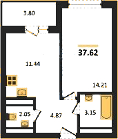 Планировка квартиры в ЖК Гамма