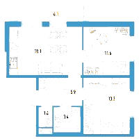 Планировка квартиры в ЖК AEROCITY-2 (Аэросити-2)