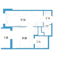 Планировка квартиры в ЖК Aerocity 5 (Аэросити 5)