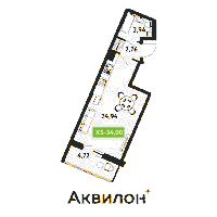 Планировка квартиры в ЖК Аквилон ZALIVE (Залив)