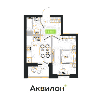 Планировка квартиры в ЖК Аквилон ZALIVE (Залив)