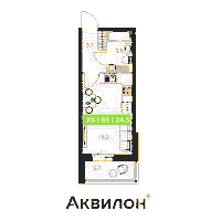 Планировка квартиры в ЖК Аквилон ZALIVE (Залив)