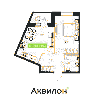 Планировка квартиры в ЖК Аквилон ZALIVE (Залив)
