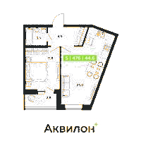 Планировка квартиры в ЖК Аквилон ZALIVE (Залив)