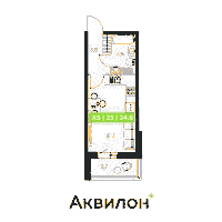 Планировка квартиры в ЖК Аквилон ZALIVE (Залив)