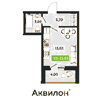 Планировка квартиры в ЖК Аквилон ZALIVE (Залив)