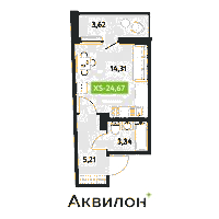 Планировка квартиры в ЖК Аквилон ZALIVE (Залив)