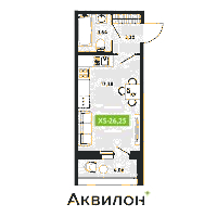 Планировка квартиры в ЖК Аквилон ZALIVE (Залив)