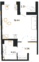 Планировка квартиры в ЖК Аквилон ZALIVE (Залив)