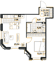 Планировка квартиры в ЖК Alter (Альтер)
