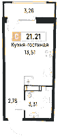 Планировка квартиры в ЖК Авиатор (Мурино)