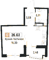 Планировка квартиры в ЖК Авиатор (Мурино)