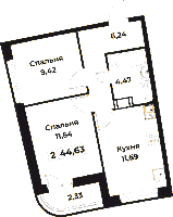 Планировка квартиры в ЖК Авиатор (Мурино)
