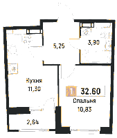 Планировка квартиры в ЖК Авиатор (Мурино)