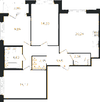 Планировка квартиры в ЖК Б15