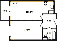 Планировка квартиры в ЖК Bereg. Курортный