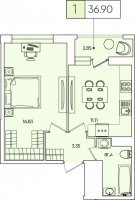 Планировка квартиры в ЖК FoRest Аквилон (Форест)