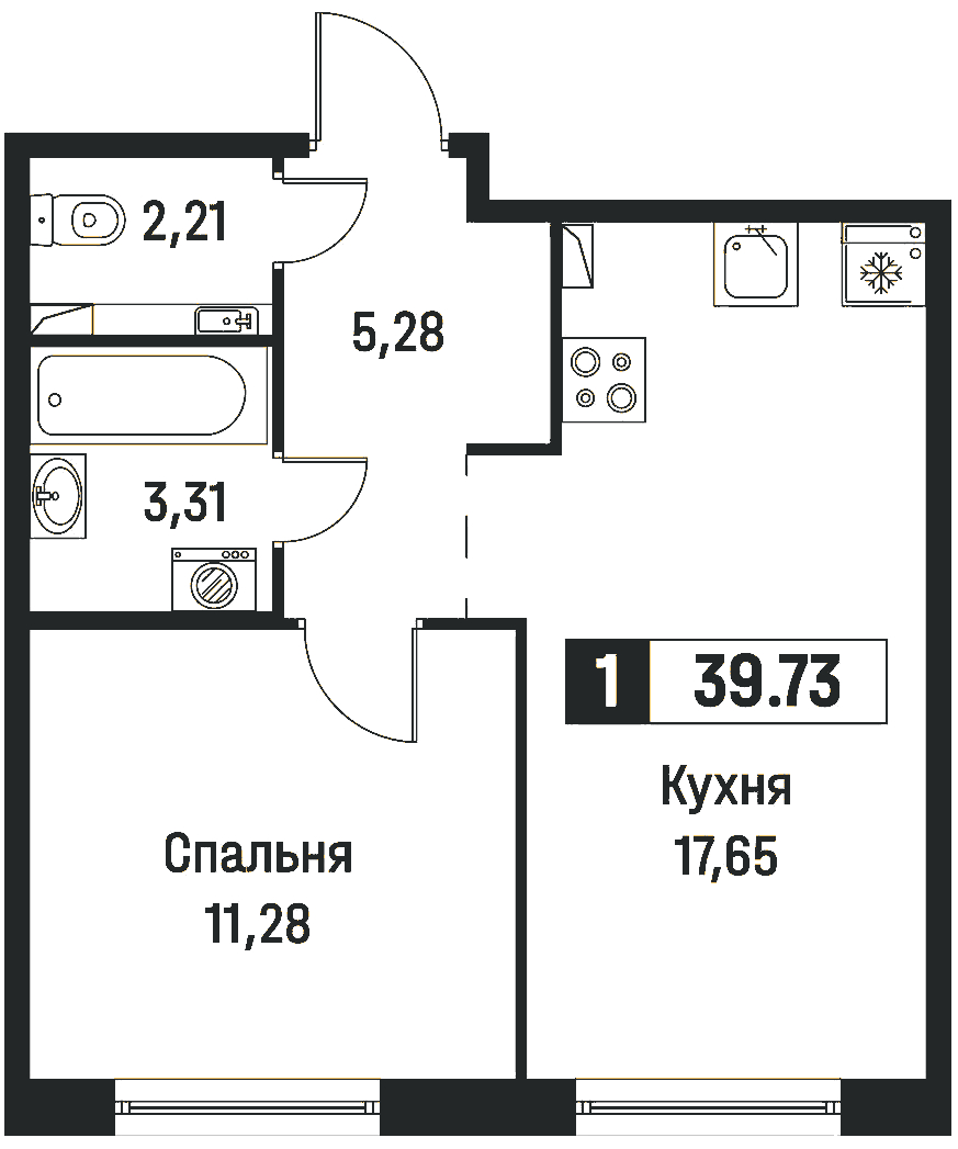 1-комнатная