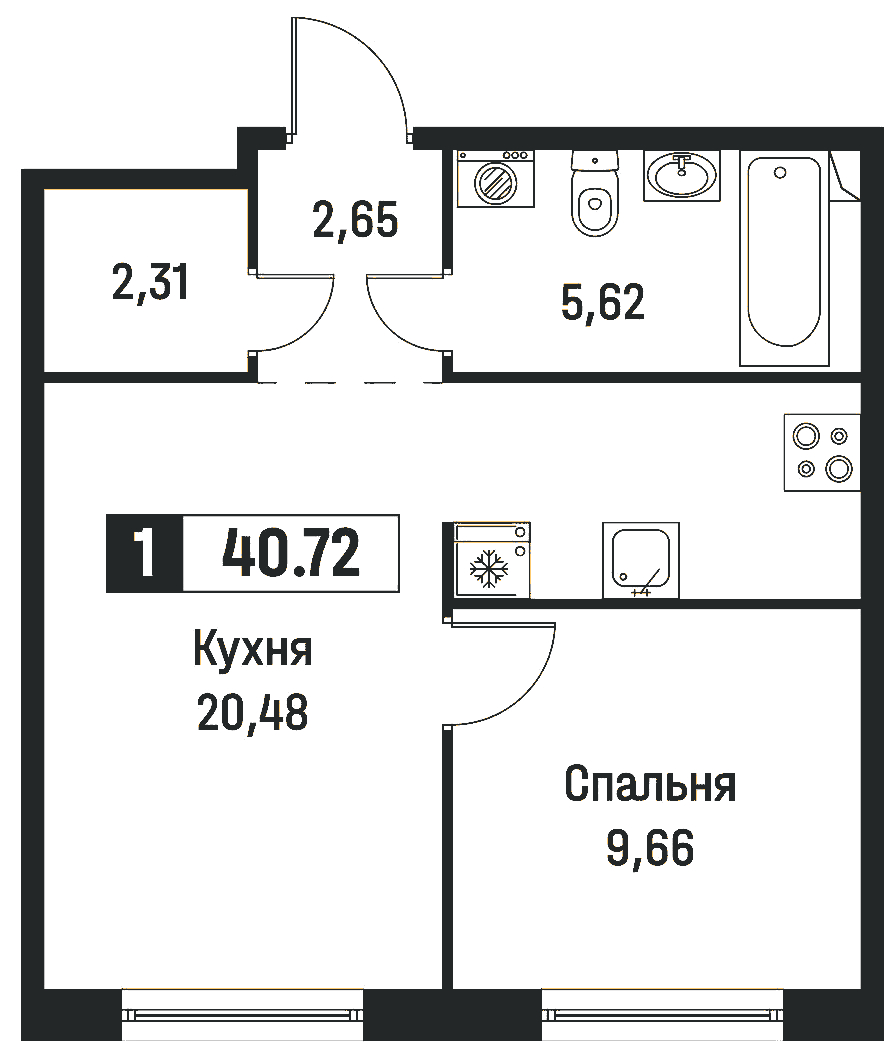 1-комнатная
