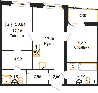 Планировка квартиры в ЖК Графика