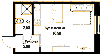 Планировка квартиры в ЖК ID Кудрово (АйДи Кудрово)