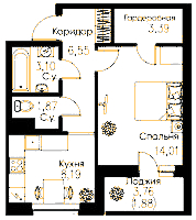 Планировка квартиры в ЖК ID Кудрово (АйДи Кудрово)