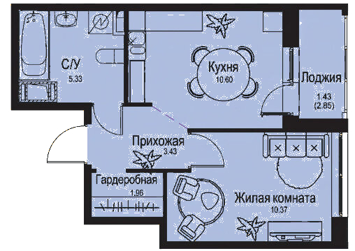 1-комнатная
