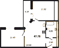 Планировка квартиры в ЖК ID Murino II (АйДи Мурино 2)
