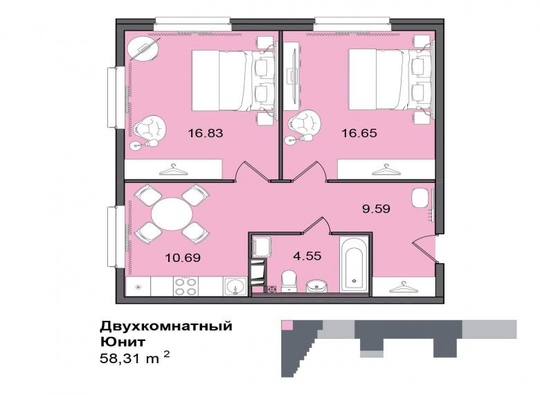 1-комнатная