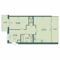 Планировка квартиры в ЖК Клубный дом Дуалист