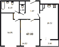 Планировка квартиры в ЖК Колумб