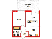 Планировка квартиры в ЖК Лермонтовский 54