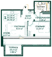 Планировка квартиры в ЖК Magnifika Lifestyle (Магнифика Лайфстайл)