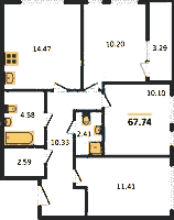 Планировка квартиры в ЖК Master Place (Мастер Плэйс)