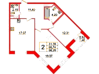 Планировка квартиры в ЖК Modum (Модум)