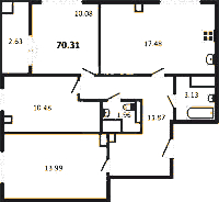 Планировка квартиры в ЖК Neva Residence (Нева Резиденс)