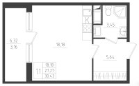 Планировка квартиры в ЖК Новикола