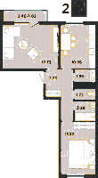 Планировка квартиры в ЖК Цветы