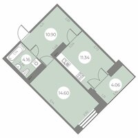 Планировка квартиры в ЖК Огни Залива (III очередь)