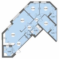 Планировка квартиры в ЖК Огни Залива (IV очередь)