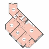 Планировка квартиры в ЖК Огни Залива (IV очередь)