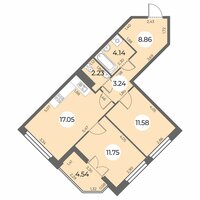 Планировка квартиры в ЖК Огни Залива (IV очередь)