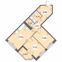 Планировка квартиры в ЖК Огни Залива (IV очередь)