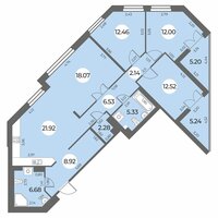 Планировка квартиры в ЖК Огни Залива (IV очередь)