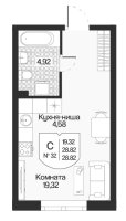 Планировка квартиры в ЖК Охтинские высоты