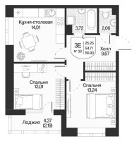 Планировка квартиры в ЖК Охтинские высоты