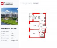 Планировка квартиры в ЖК Парадный ансамбль
