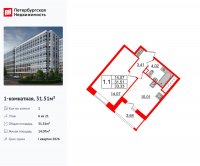 Планировка квартиры в ЖК Pulse Premier (Пульс Премьер)