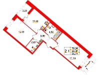 Планировка квартиры в ЖК Pulse Premier (Пульс Премьер)